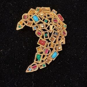 ART Arthur Pepper Vintage Gold and Multicolor Cluster Brooch